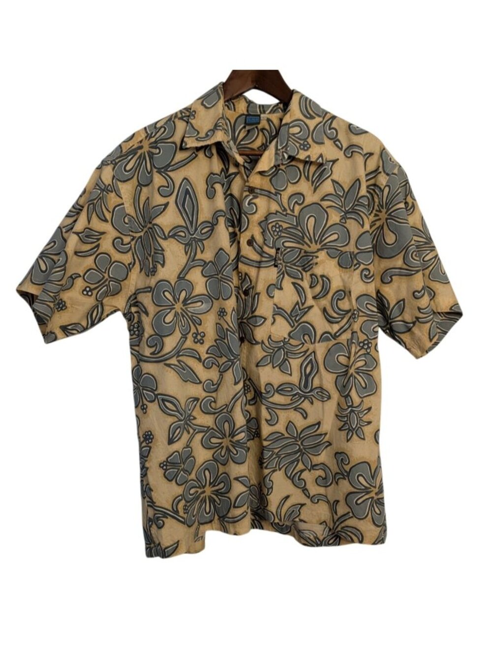 Roundtree & Yorke Mens Hawaiian Button-Up Shirts Lg 100% Cotton Tropical Floral - Picture 4 of 16